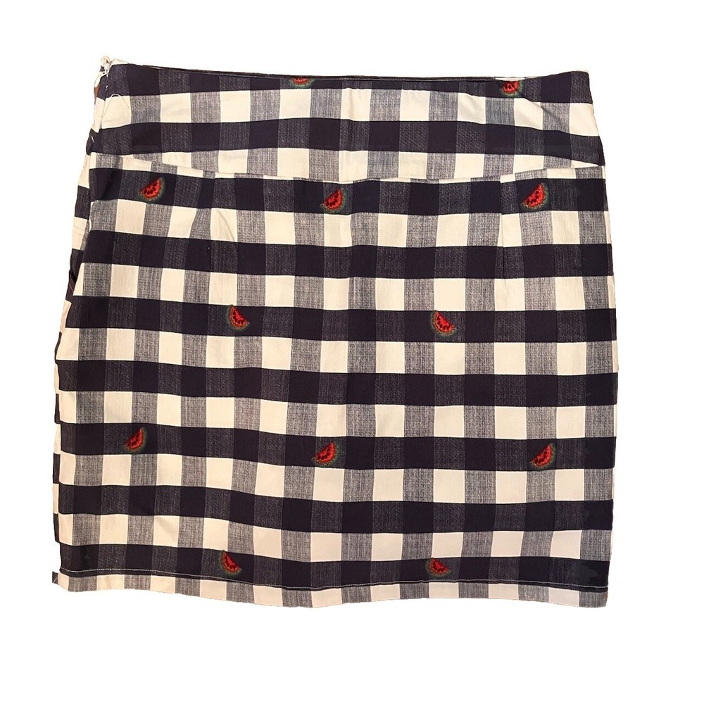 New directions skort Sz Small Navy Checkβ watermelon pockets